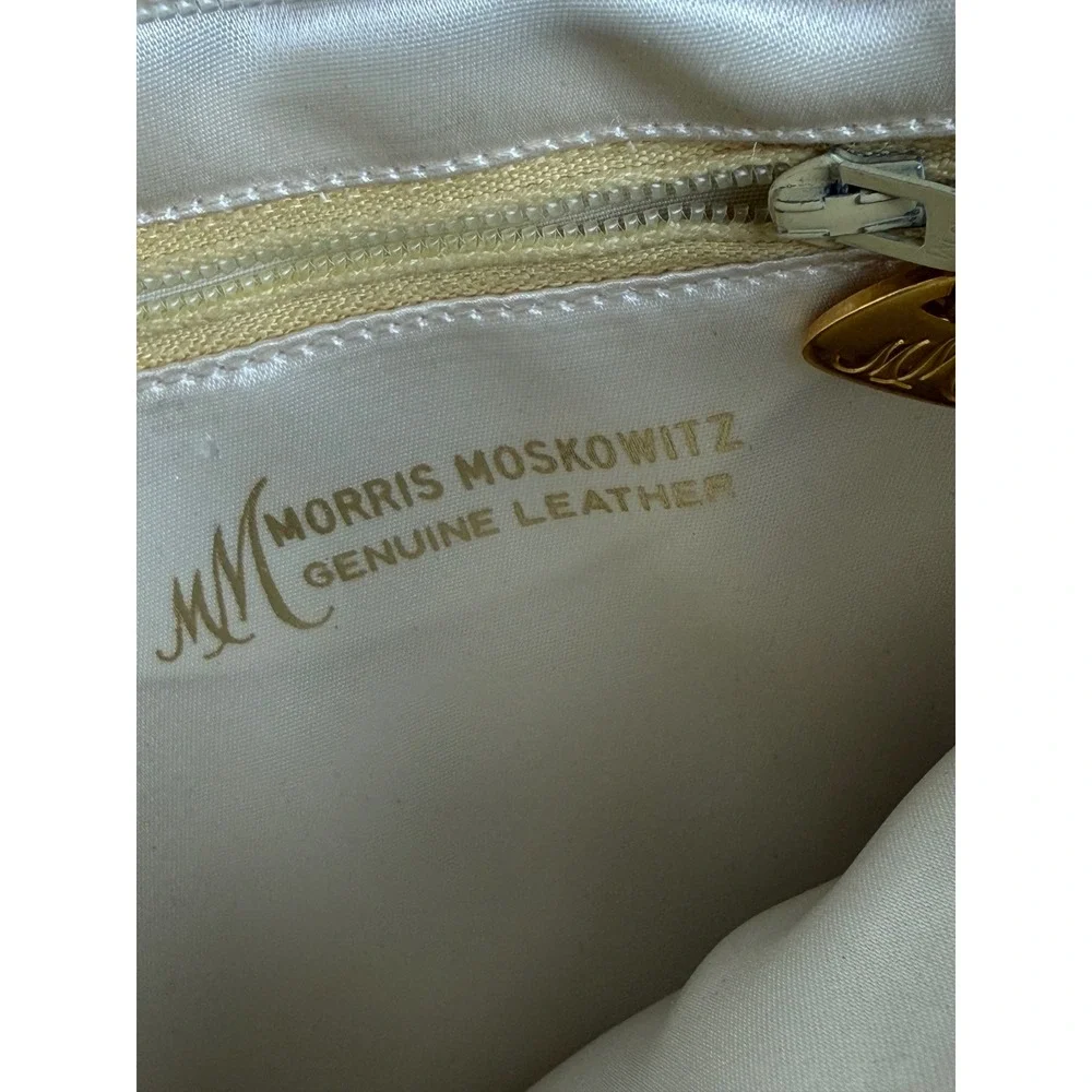 Vintage Morris Moskowitz Gold Metallic Leather Gathered Frame Clutch Bag MM